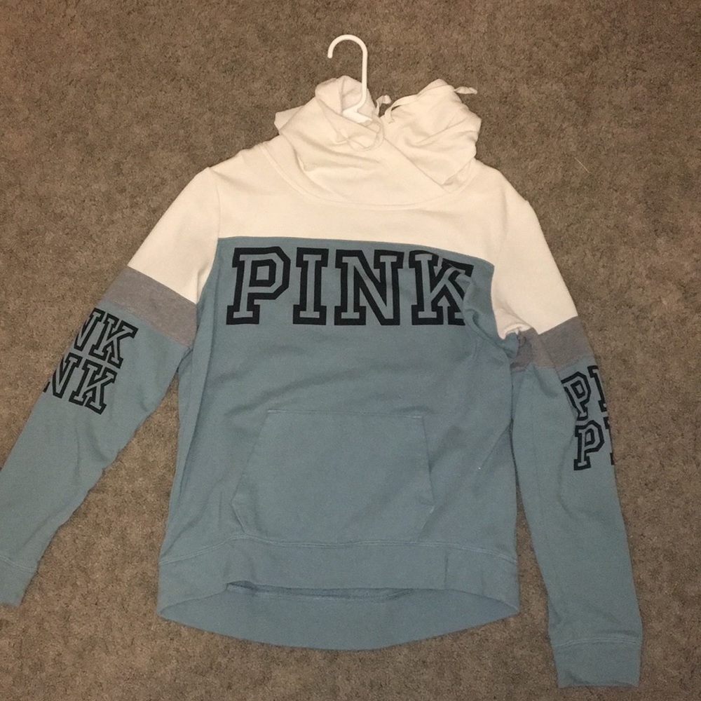 VS PINK green crisscross turtleneck sweater